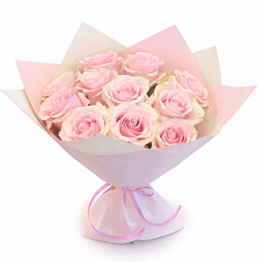 11 Pink Mondial roses
