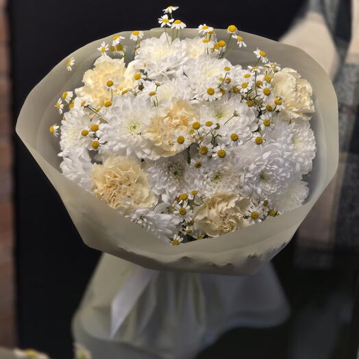 Нәзік "Қайырлы таң" M-букет (Ақ пастельді қоспа)