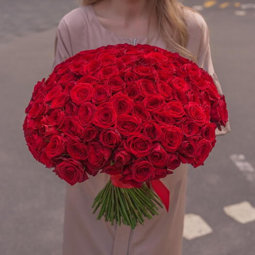151 trandafiri roșii 50 cm