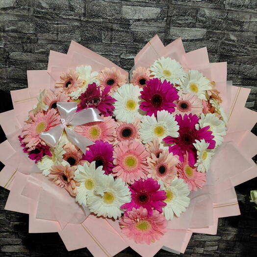 Ramo corazon 40 gerberas