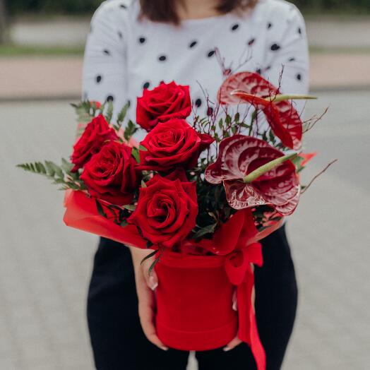 Boîte de fleurs "Je t'aime"