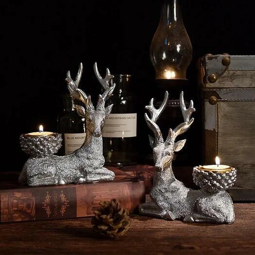 🦌 Elegant Deer Candle Holder Pair 🕯️ | Timeless Decor for Every Occasion