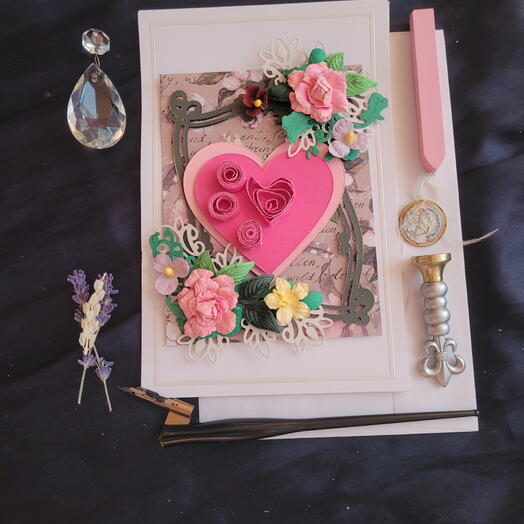 Handmade 3D greeting card with envelope