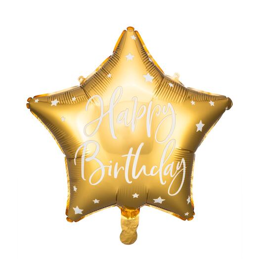 Gold Star Happy Birthday foil balloon