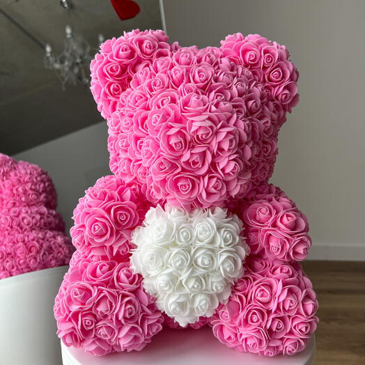 Rosenbar rosa mit Rosen Herz M