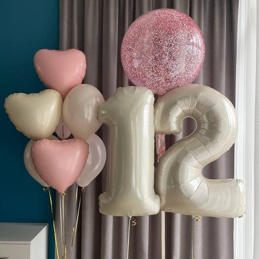 Beige-Pink Number Set