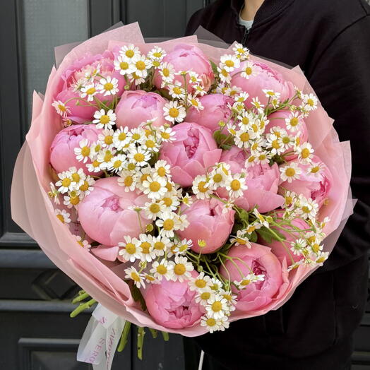 15 peonies, 7 tanacetuma