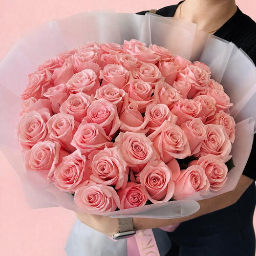Long-Stem Pink Rose Bouquet (51 Roses)