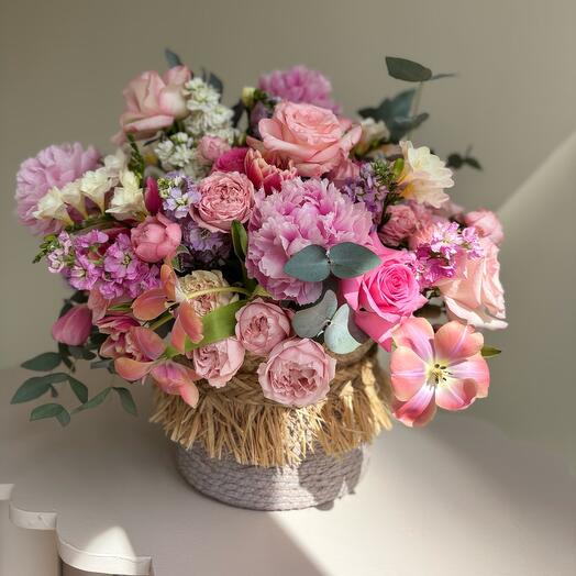 Blooms in a basket
