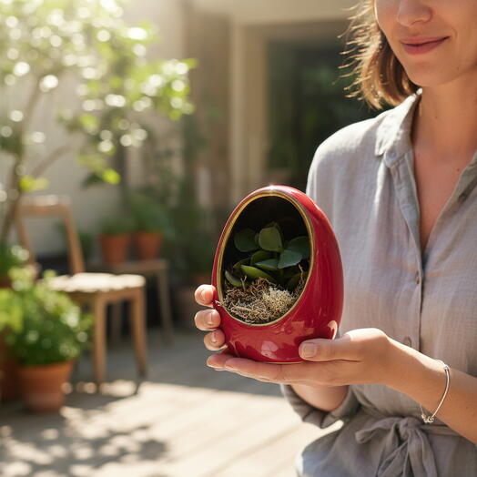 Red Oasis Pearl – Succulent in Decorative Ceramic Pot