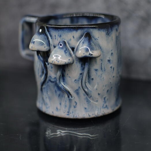 Hand-sculpted 3D Mushroom Ceramic Mug