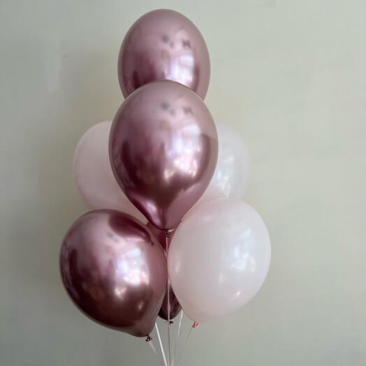 Bukiet balonowy 7szt rożowy