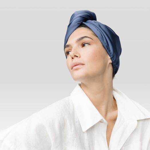 Dvina - Hair-drying turban with mulberry silk and microfiber - A gift she never received before