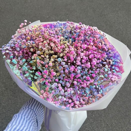 Gökkuşağı bebek nefesi buketi M