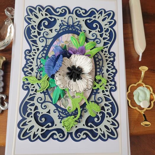 Greeting card with white Anemone