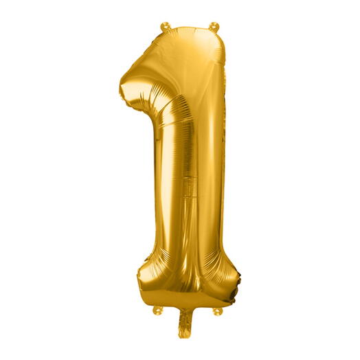 Gold foil balloon number 1
