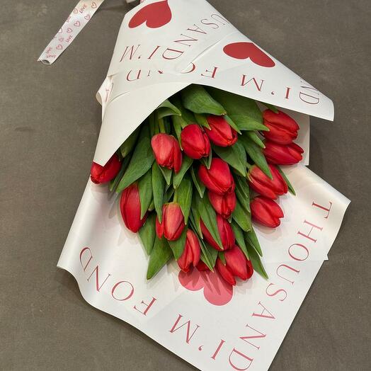 Bouquet of Red Tulips