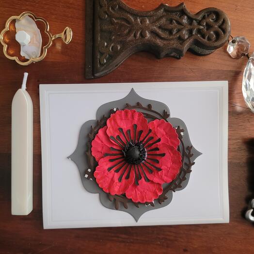 Poppy 3D note card