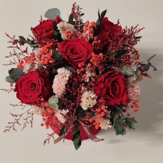 Stabilisierte Rosenbox „Red Elegance