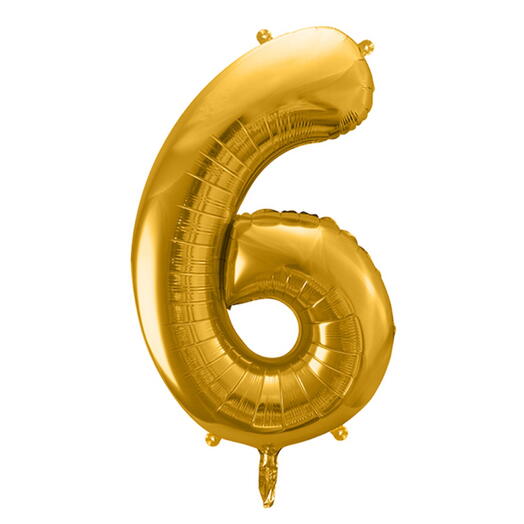 Gold foil balloon number 6
