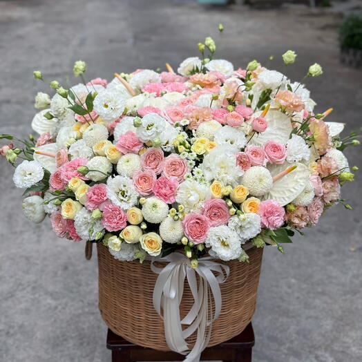 A large basket of flowers