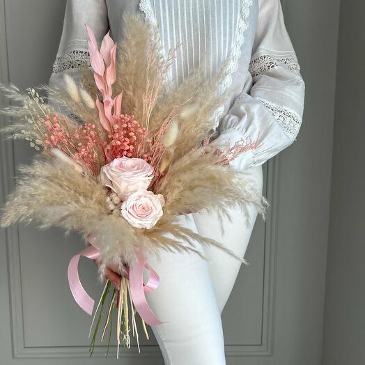 Trockenblumenstrauss "Blush und Pampas"