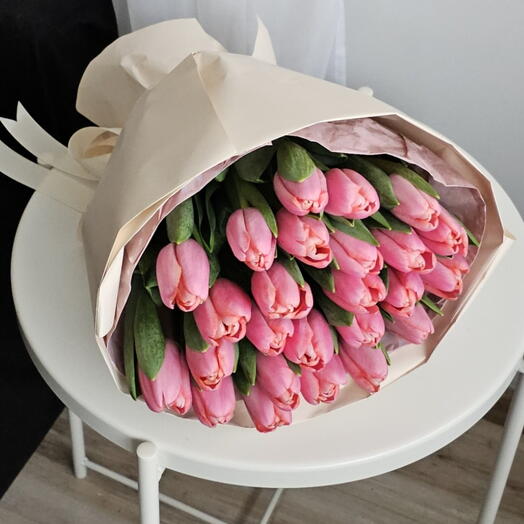 Pink tulips, 25 pcs