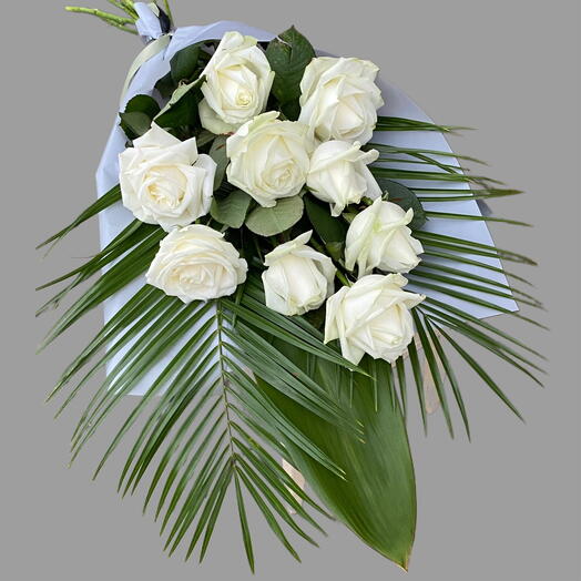 Bouquet funeral with white roses