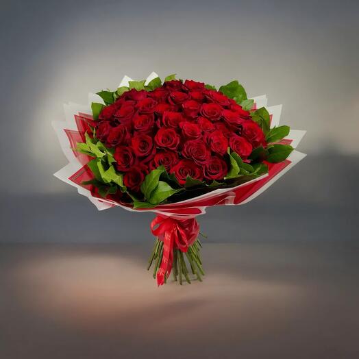 Grandeur Bouquet – 50 Red Roses