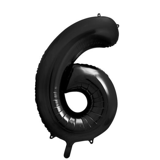 Black foil balloon number 6
