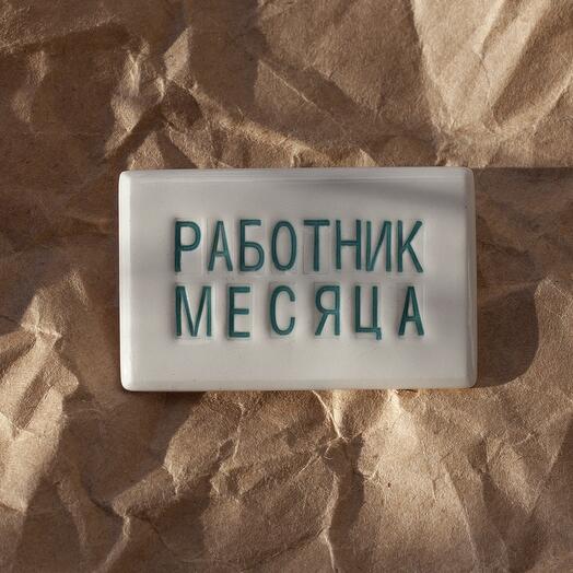 Handmade brooch "Rabotnik meseca"