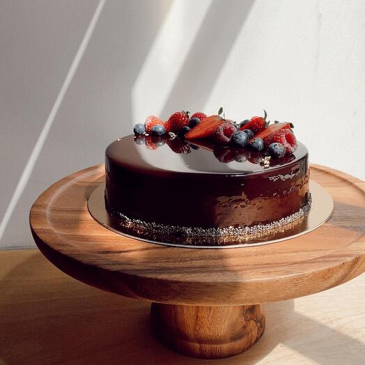 Chocolate and passion fruit cake