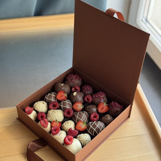 Happy birthday box with 20 strawberries