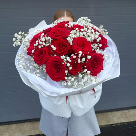 Big red and white bouquet