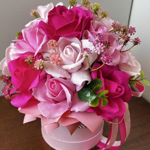 Caja de flores flores de jabón ramo regalo día de la mujer