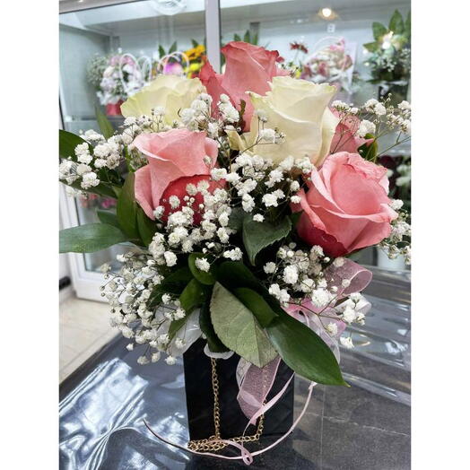 Rose flower bag arrangement