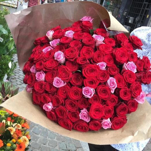 101 roses bouquet red / pink
