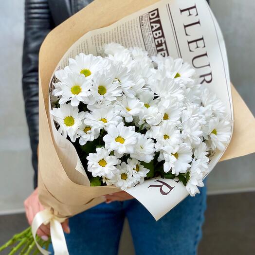 Букет Белых Ромашковидных Хризантем