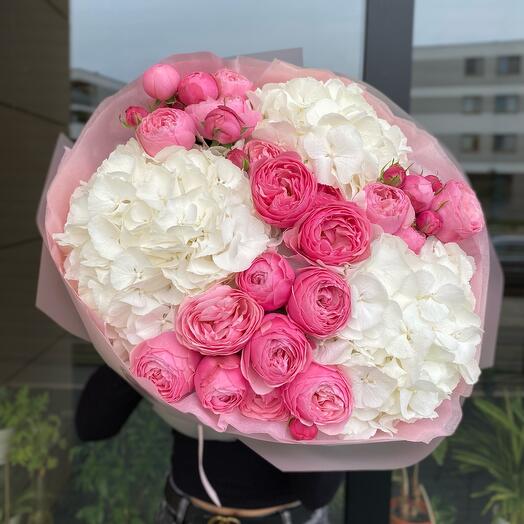 Bouquet bianco e rosa