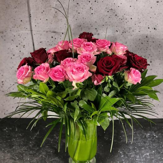 4 Dozen Roses Combo – Red   Pink Fresh Long Stem Roses