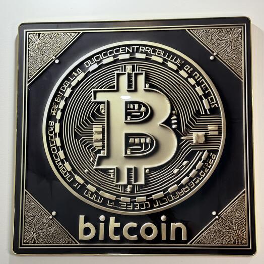 Bitcoin Modern Home Decoration Wall Art Picture Crystal Porcelain quality with wooden frame and metal sides