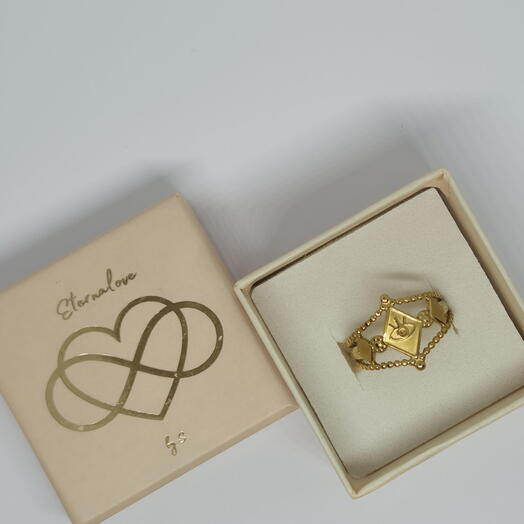 Golden Symbol Chain Ring