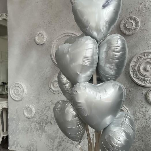 Bouquet of 9 foil hearts