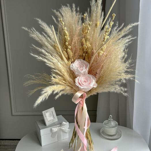Trockenblumenstrauss "Rosenpoesie"