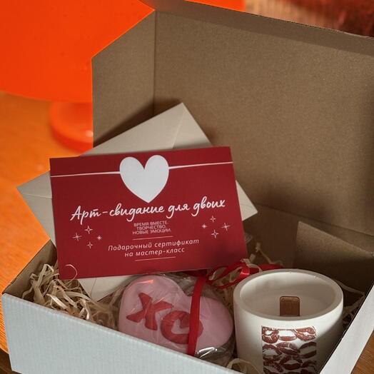 Gift set for two Art Date (certificate, candle, gingerbread)