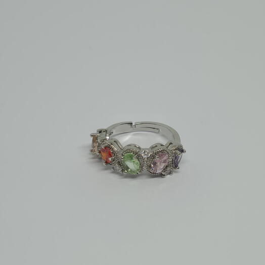 Multicolor Crown Statement Ring