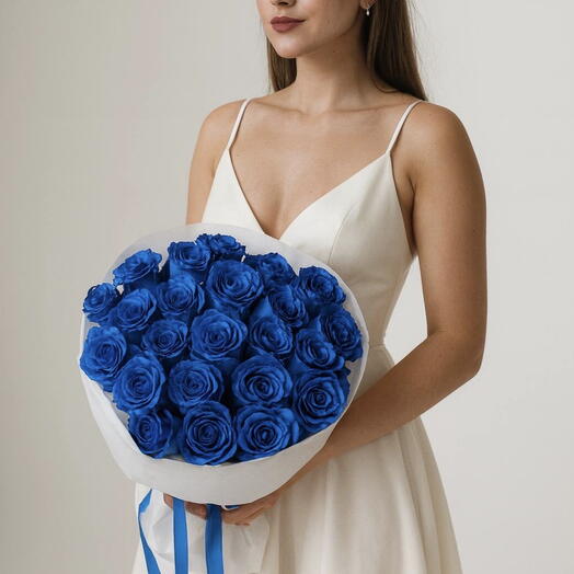 25 синих роз