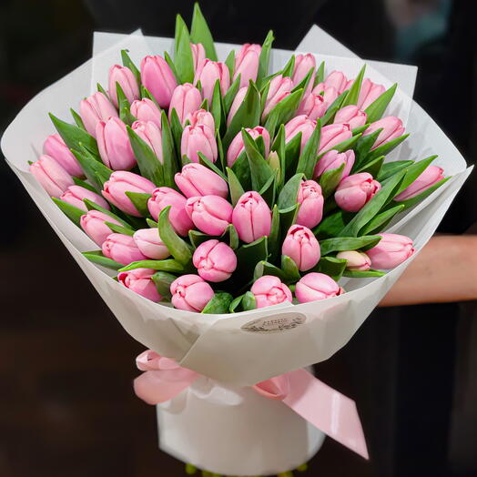 Bouquet of 49 tulips 🩷🩷🩷