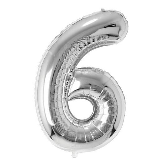 Balloon «6» silver
