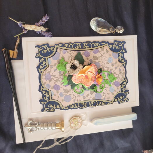 Handmade 3D greeting card yellow irise 3D